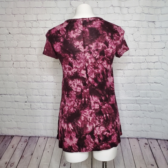 Mudd Tie Dye Maroon Fuschia Swing T-Shirt Size S - Picture 5 of 8
